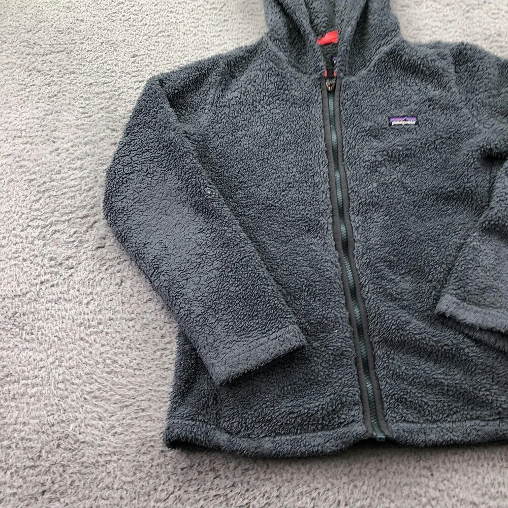 Patagonia Jacket Youth Large 12 Gray Fleece Hooded Full Zip Outdoor Los Gatos